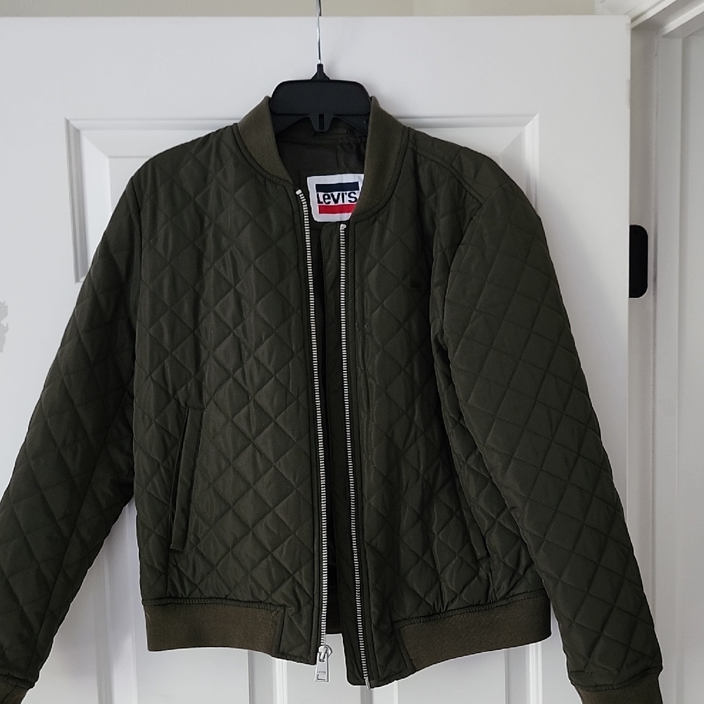 Levi's Quilted Bomber Jacket in Olive Green